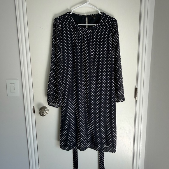 Ann Taylor Dresses & Skirts - Ann Taylor Dark Blue and White Polka Dot Dress